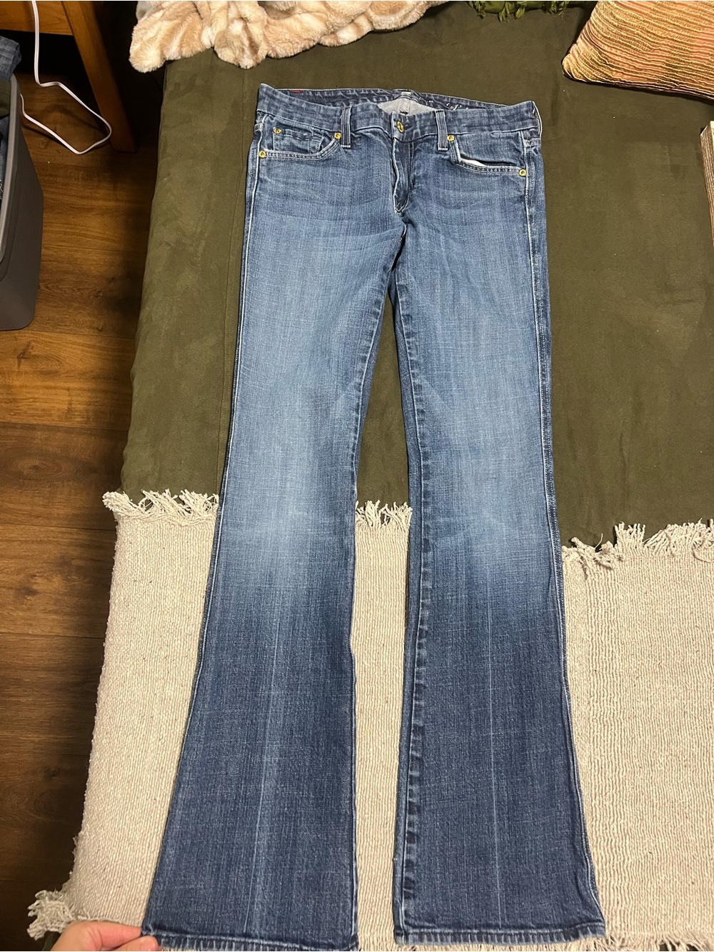 7 For All Mankind Women's Light-Medium Blue Jeans Y2K A Pocket Size 29